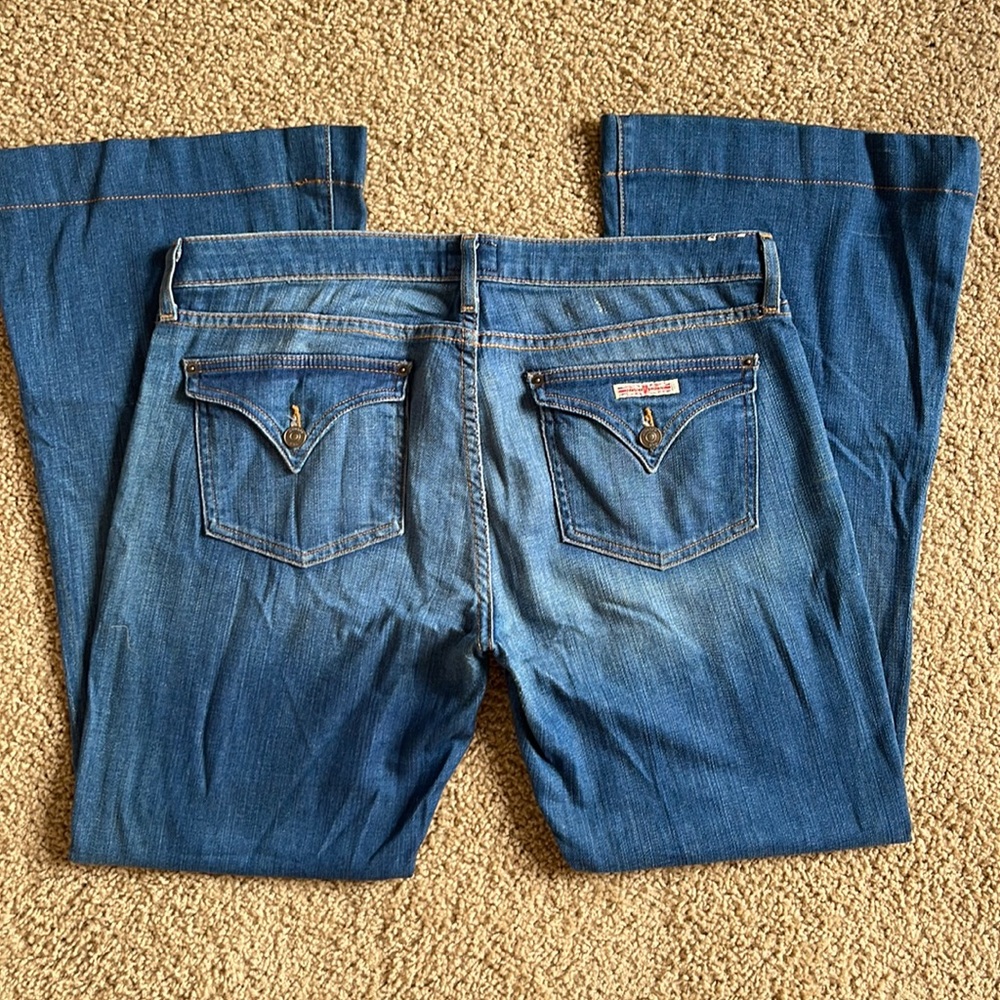 Hudson Jeans Medium Blue Flare Wide Leg Jeans